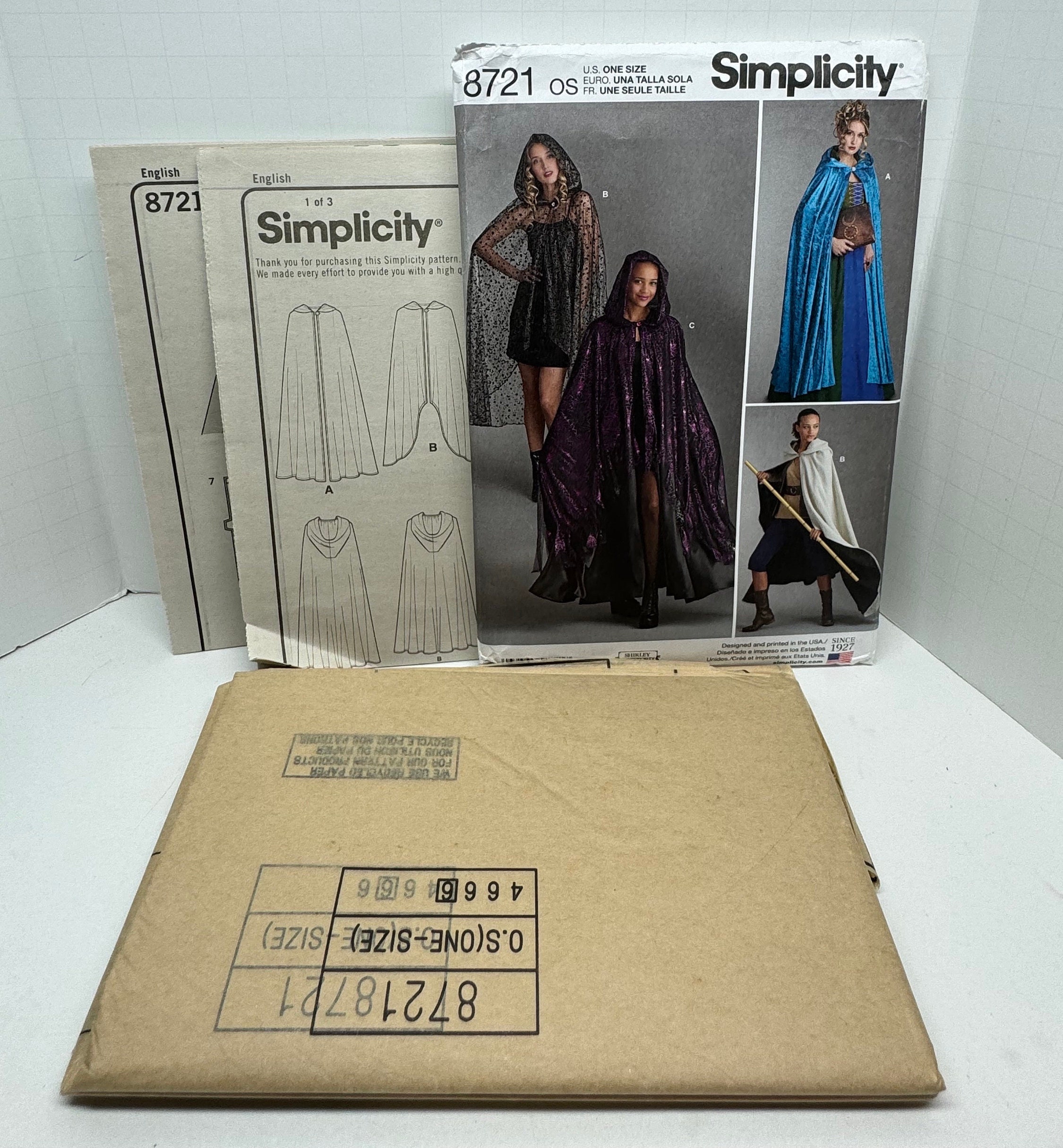 Simplicity 8721 Cape Game of Thrones Fantasy Vampire Historical Cosplay ...