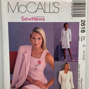 McCall’s 2618 Misses Fitted Sheath Dress and Blazer Jacket Sewing Pattern Sizes 10-12-14 UNCUT FF