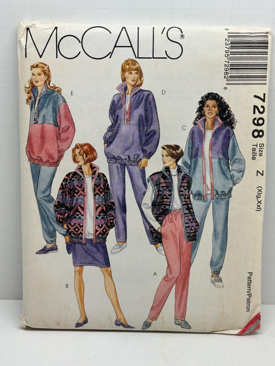 Mccall’s 7298 Misses Unlined Jacket Vest Top Skirt and Pants Sewing ...