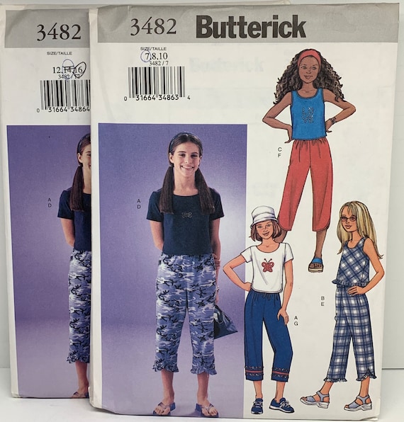Easy to Sew Girls Pullover Top and Capri Pants Sewing Pattern