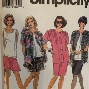 Simplicity 8447 Sewing Pattern Womens Misses Tank Top Shorts Skirt Shirt Jacket Plus Sizes 18-24 Cut to 22 Complete