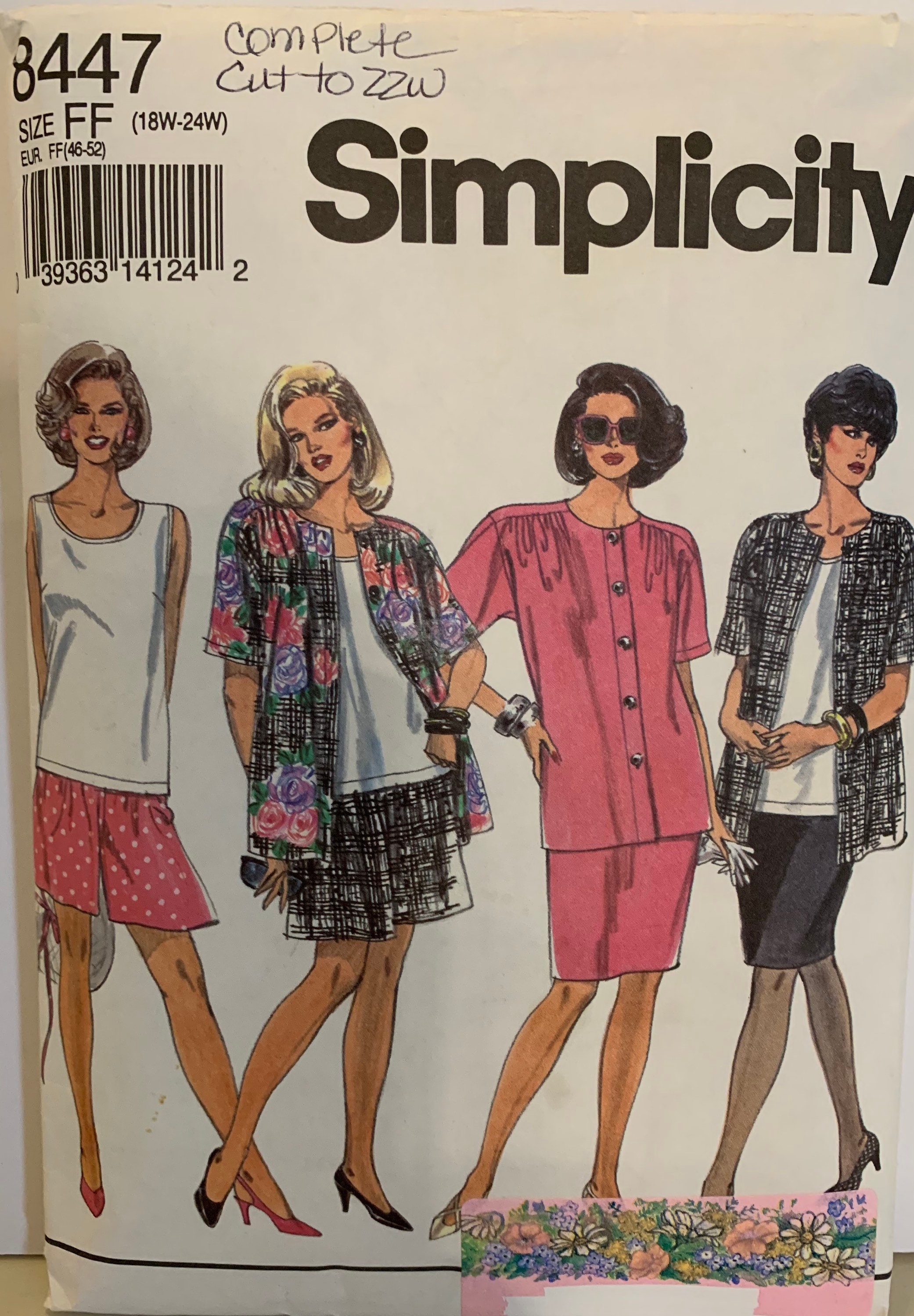 Simplicity 8447 Sewing Pattern Womens Misses Tank Top Shorts Skirt ...