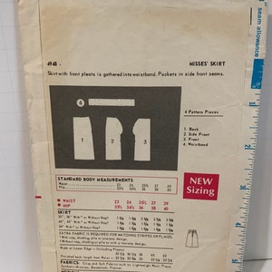 Vintage Butterick 4948 1960s Women's Misses Dirndl Skirt Sewing Pattern ...