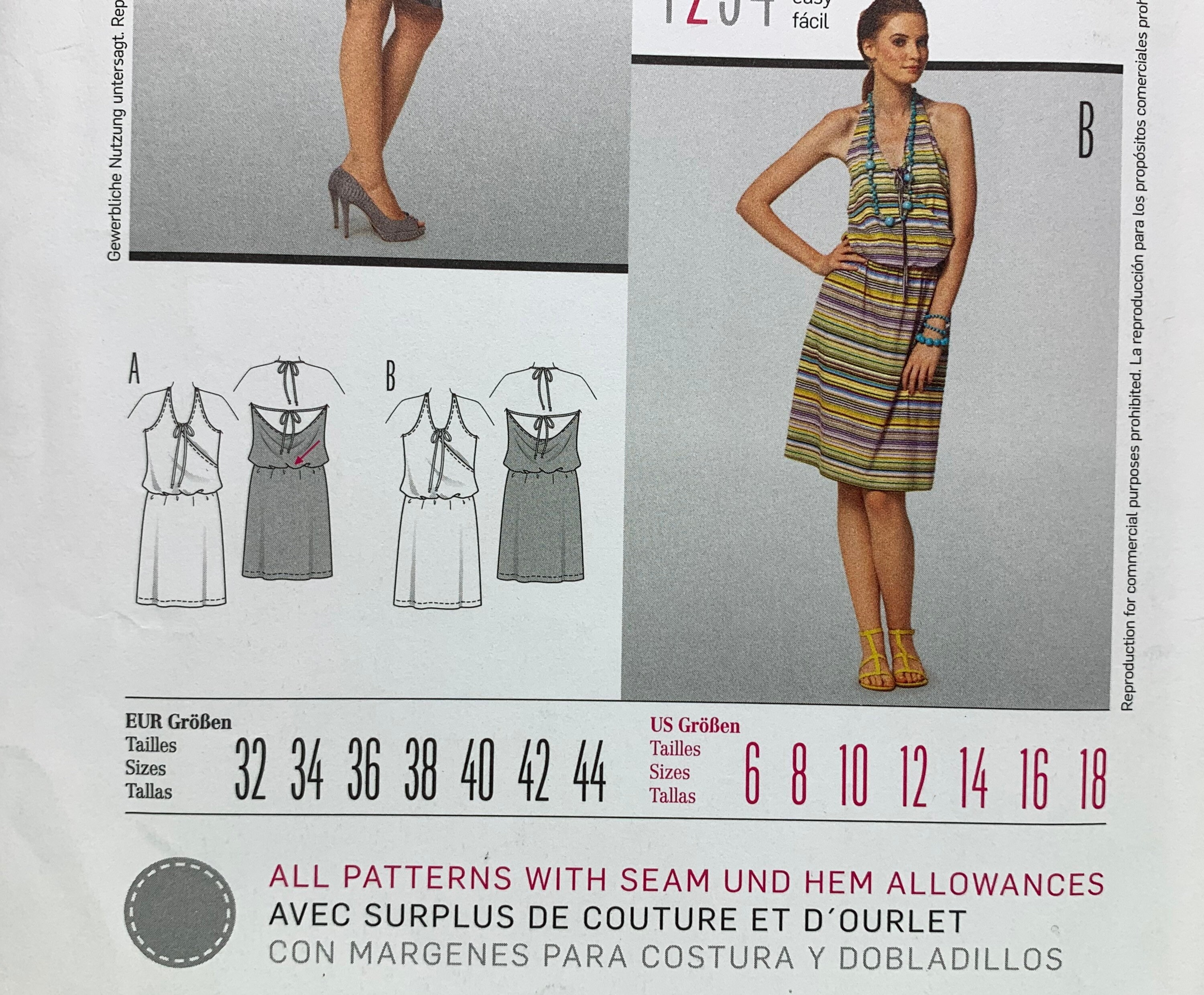 Burda Style 7512 Misses Halter Dress Sewing Pattern Sizes 6-18 - Etsy