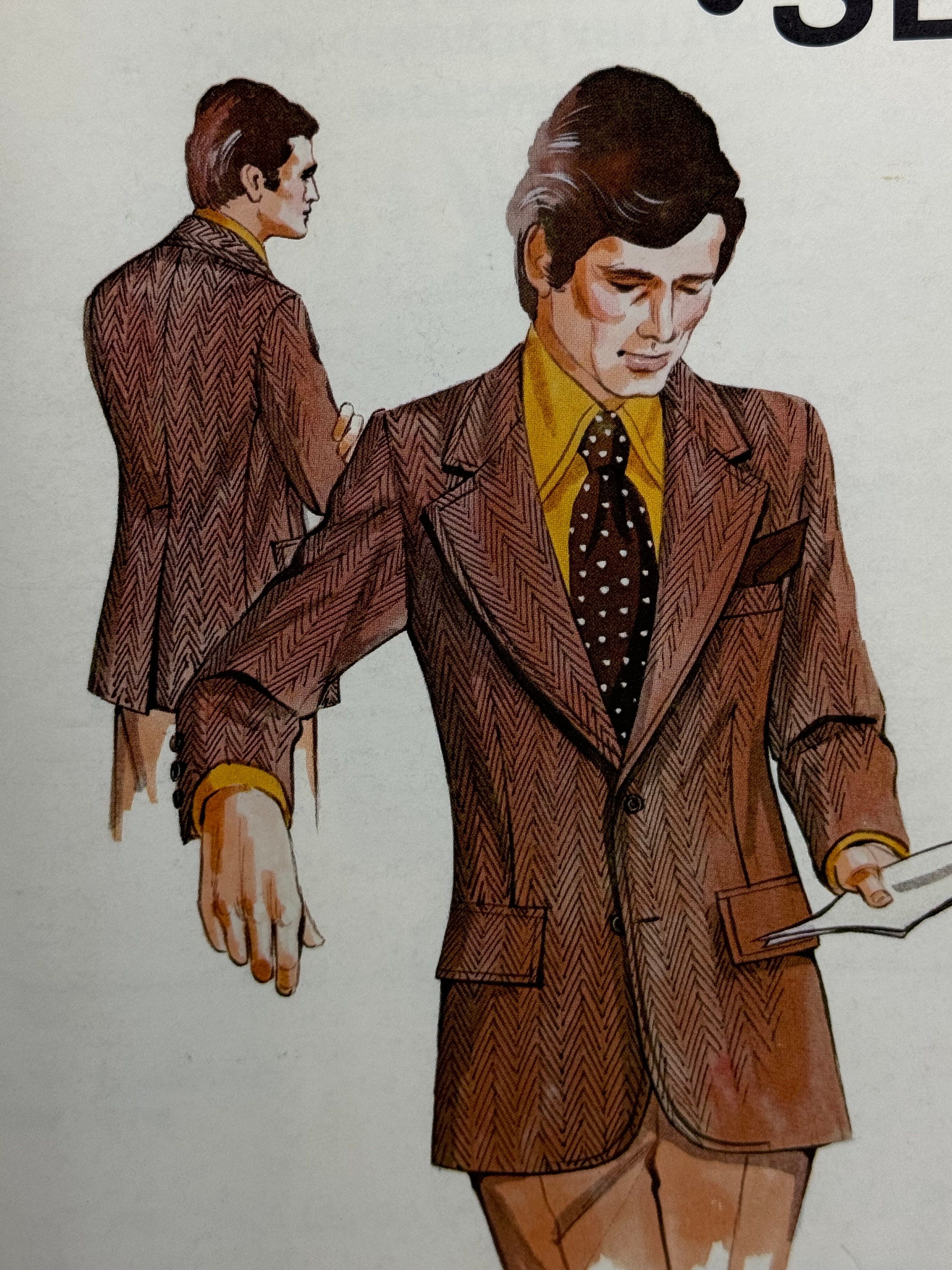 70s コットンツイル フィッシャーマンジャケット Kwik Sew 462 Men's Single or Double Breasted Jacket Sewing Pattern