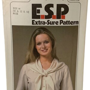 Vintage 1970s Simplicity 8468 Button Down Shirt with Scarf Sizes 10 12  14  UNCUT FF