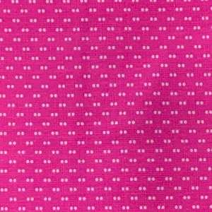 Vintage 1970er Jahre Hot Pink und Weiß Double Pin Dot Baumwollstoff Polka Dot Bekleidung Crafting Tiny Dots