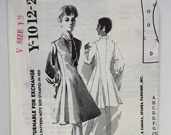 Vintage 60s Misses Flared Dress with Neck Tie Spadea Boutique Y-1012-2 Sewing Pattern  Size 12 Bust 34 UNCUT FF