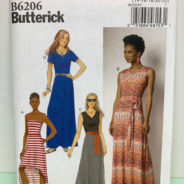 Butterick 6206 Womens Petite Misses Dresses Belt Sewing Pattern  Hi Low Hems Short Sleeves Sleeveless Sizes 6-14 or 14-22 OOP UNCUT FF