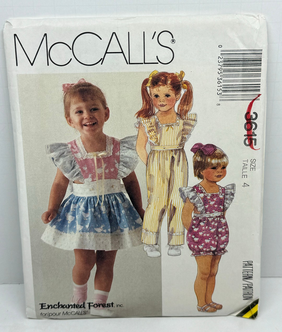 Mccall’s 3615 Girl’s Ruffle Dress, Jumpsuit and Sunsuit Romper With ...