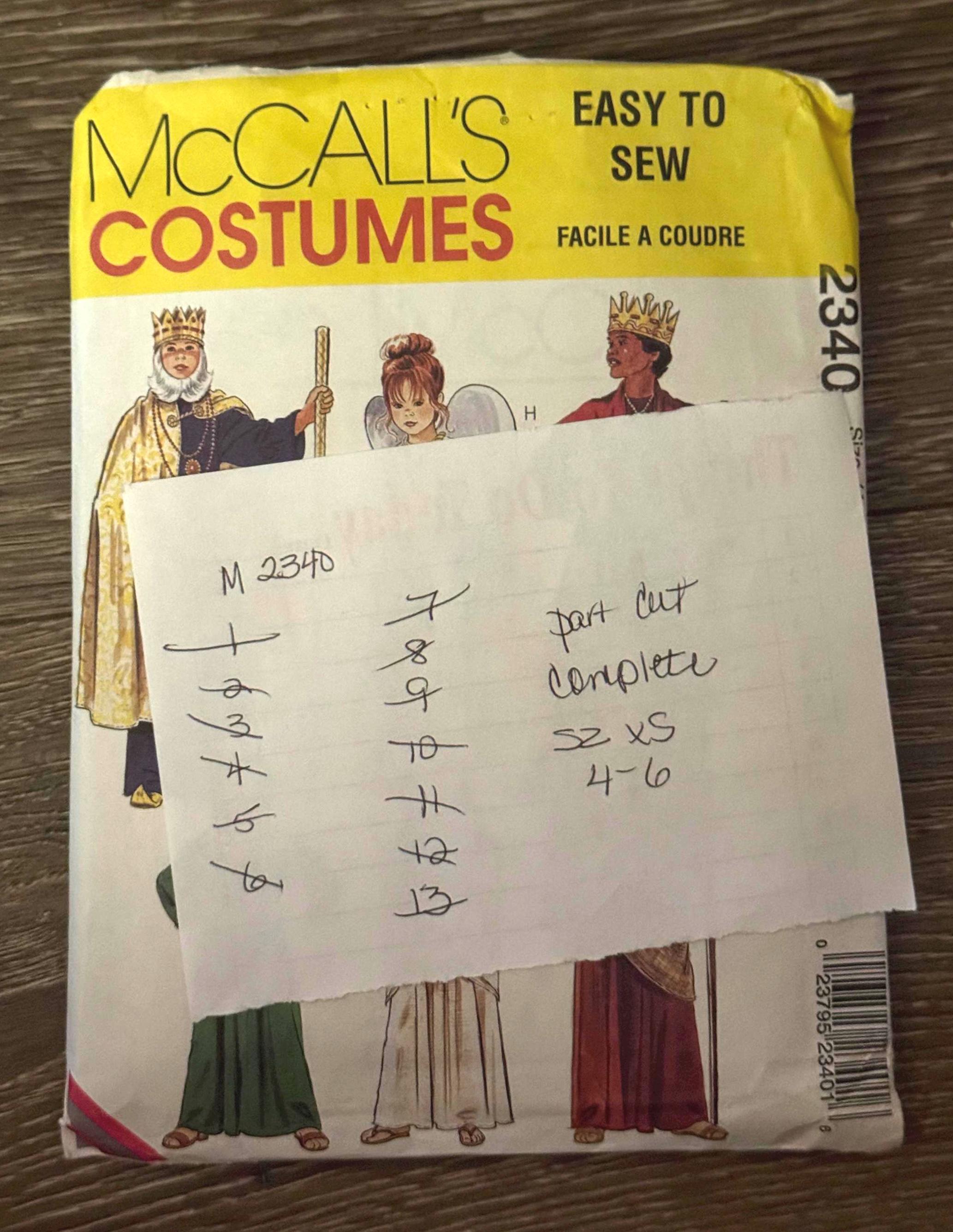 Patron De Couture McCALL'S - Costumes De Nativité De Noël - Tailles 6 à 14 Ans - Neuf