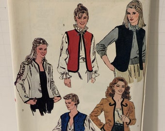 Vintage Vogue 7835 Womens Misses Vest and Jacket Sewing Pattern 1970s Five Styles Sizes 14 Bust 36 UNCUT FF