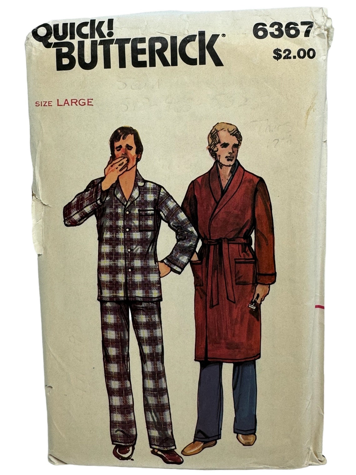Butterick 6367 Men’s Pajamas and Robe Sewing Pattern Size Large Chest ...