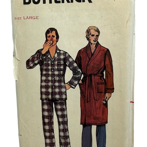 Vintage 1980s Pijama para hombre y roba Butterick 6367 Vintage 80s Patron de costura para hombre Tamano Lg Chest 42 44 SIN CORTAR Etsy Mexico