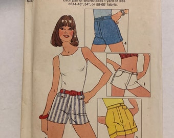 Vintage Simplicity 6946 Misses One Yard Shorts Sewing Pattern Etsy