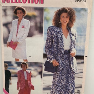 Vintage 80s Butterick 3363 Misses A-Line or Straight Skirts and Jacket Wardrobe Builder Sizes 6-8-10 Waist 23-24-25 UNCUT FF