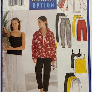Butterick Options 5592 Misses Top, Oversized Jacket, Skirt and Cropped Pants or Capris “Easy” Sewing Pattern Side Slit Sizes 6-8-10 UNCUT