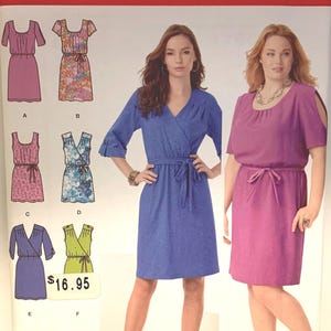Simplicity 1796 Misses Plus Size Pullover Dresses Sewing Pattern Sizes 20-28 OOP UNCUT FF