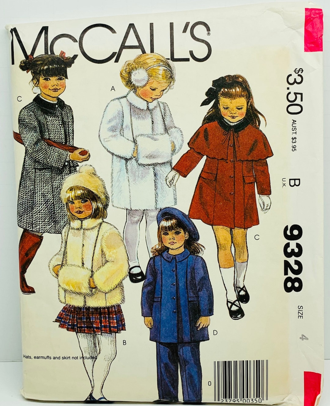 Vintage Girls Coat or Jacket, Cape, Pants and Muff Sewing Pattern ...