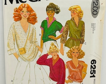 McCall’s 6251 Misses Knit Tops Sewing Pattern Easy to Sew  Strapless Halter Spaghetti Sleeve Size 10-12 or 14-16 UNCUT FF