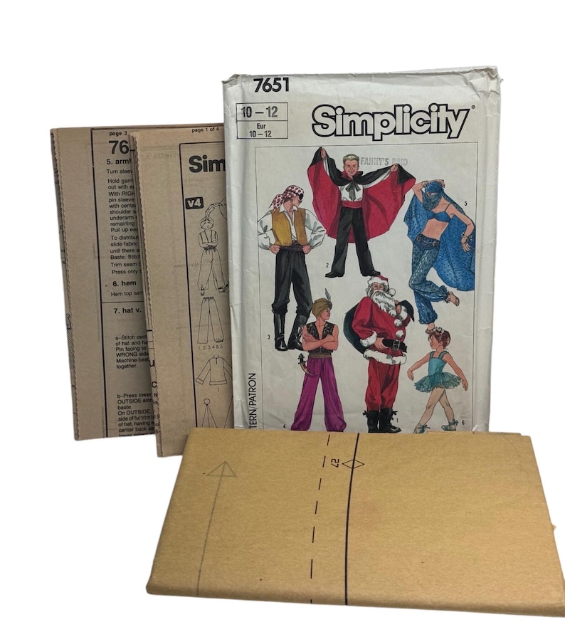 Simplicity 7651 Children’s Genie Pirate Vampire Dracula Ballerina Santa ...
