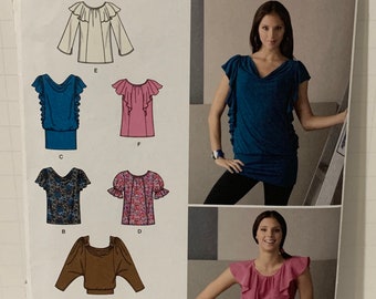 Simplicity 2554 Sewing Pattern Misses Womens Pullover Tops 6 Styles  Sizes 6 8 10 12 14 OOP UNCUT