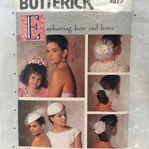 Butterick 3573 Enchanted Hats and Bows Sewing Pattern One Size  Wedding Flower Girl Out of Print