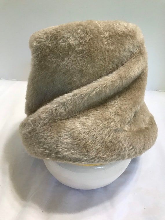 Vintage Faux Fur Hat Made in Italy Bucket Style fo