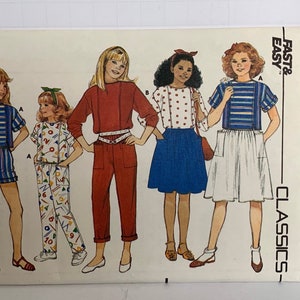 Butterick 3203 Girl’s Top Pants Shorts Skirt Sewing Pattern Wardrobe Sizes 7-8-10  UNCUT