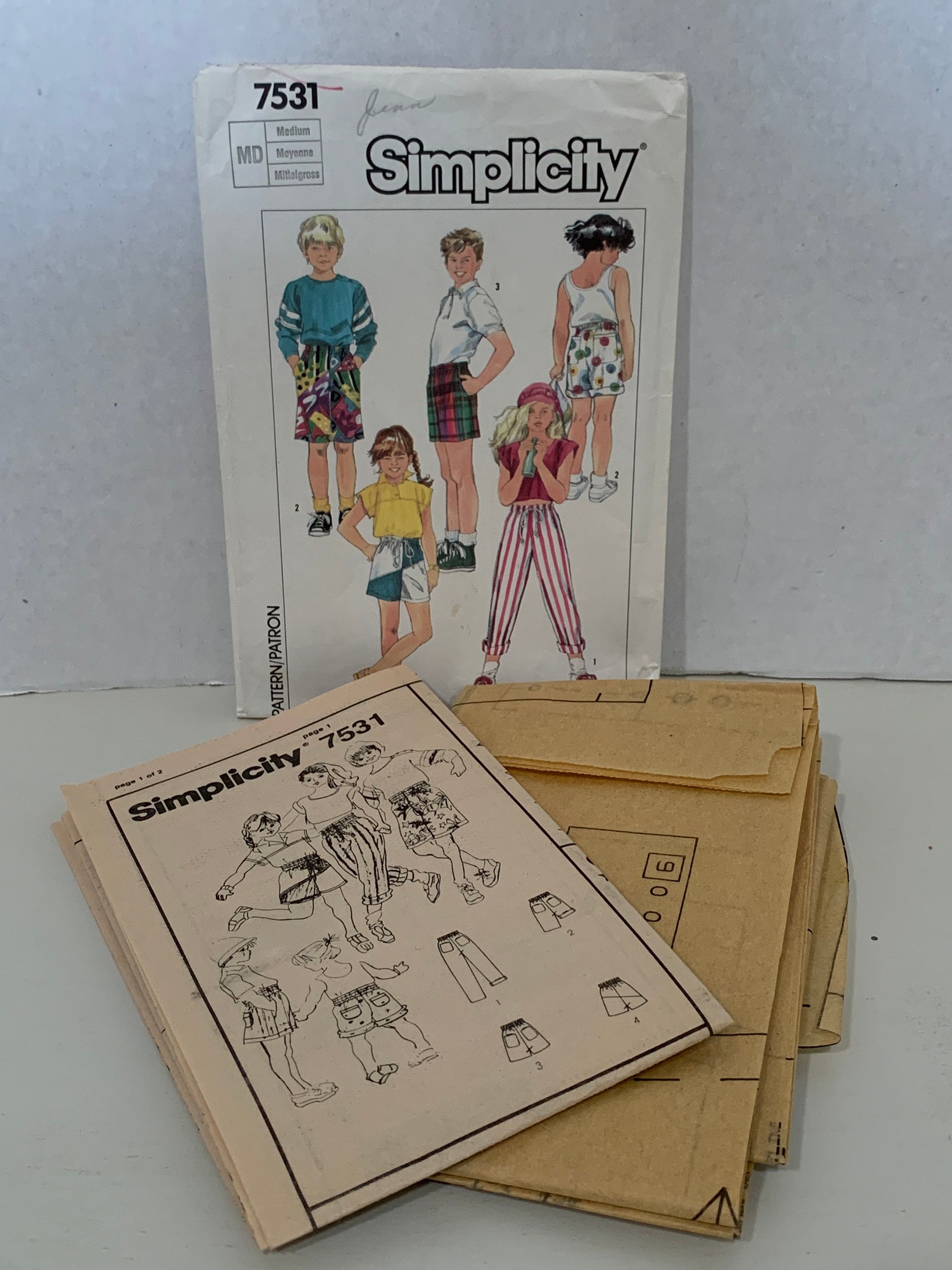 Simplicity 7531 Girls Boys Shorts Pants Jams Sewing Pattern - Etsy