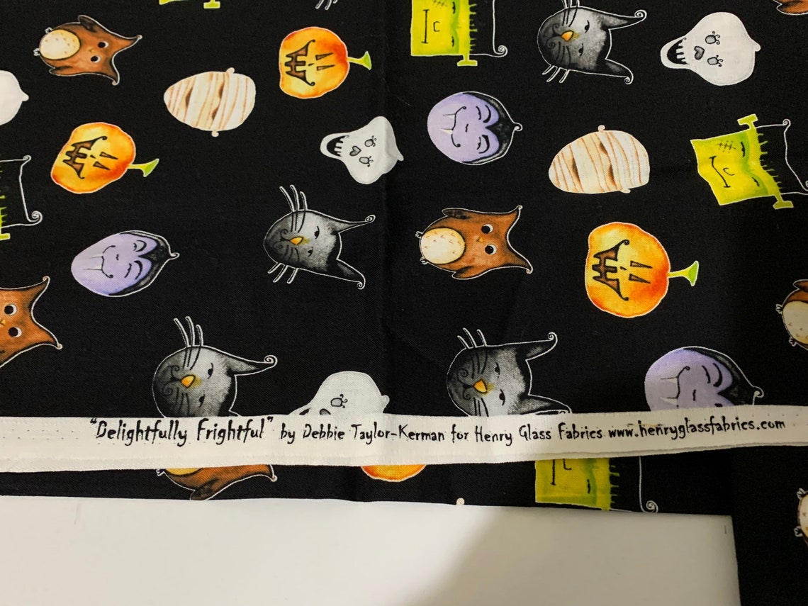 1 Yard Cotton Halloween Fabric Quilt Quality Monsters Etsy