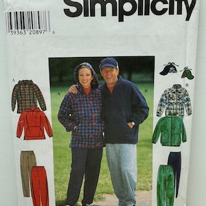 Simplicity 7854 Misses Modello da cucire per giacca con cappuccio, berretto e pantaloni da tuta da uomo per adolescenti Taglie Extra Small Small e Medium Petto 30-40" UNCUT FF