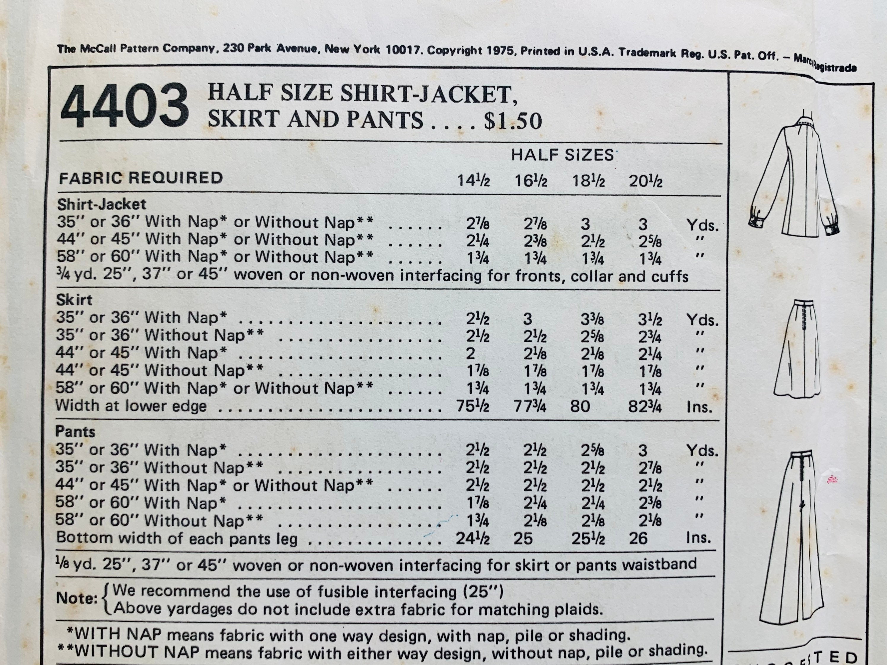 VTG 70s Mccall’s 4403 4402 Misses Half Size Shirt Jacket, Skirt With ...