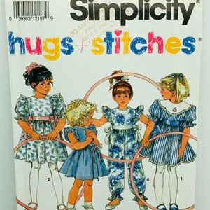Simplicity 7694 Girl’s  Dress and Jumpsuit Hugs N Stitches Sewing Pattern Sizes 5-6-6X UNCUT