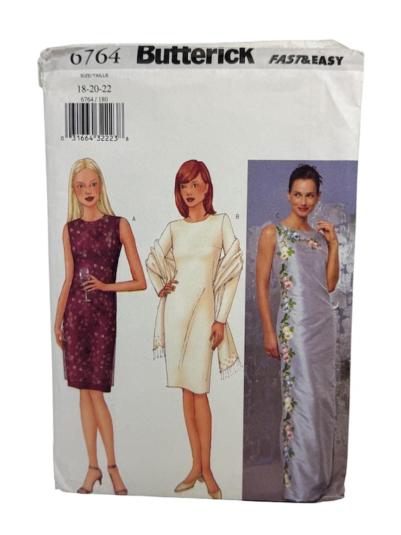 size 14 petite cocktail dresses Butterick 6764 Misses or Petite Cocktail Dress in Two Lengths Sewing  Pattern Evening Length Gown Sizes 14-16-18 UNCUT FF
