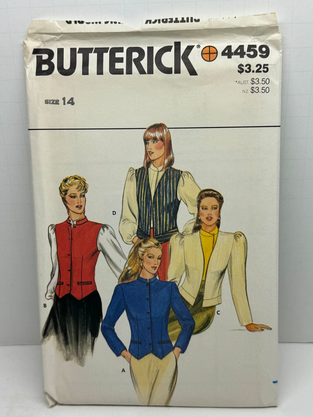 Butterick 4459 Misses Vest and Jacket Sewing Pattern Collar and Sleeve ...