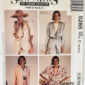 McCalls Sew News 5285 Misses Lined and Unlined Jackets Sewing Pattern Sizes 10-12-14 UNCUT FF