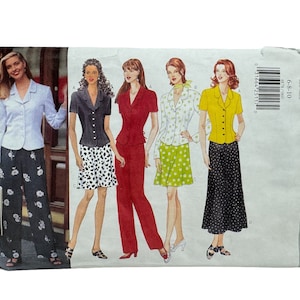 Butterick 4878 Misses Bluse Top Rock und Hose Hose Freizeithose Schnittmuster Gr. 6-8-10 UNCUT FF