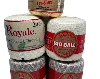 Hilo de ganchillo Coat’s Clark’s Big Ball Royale 3 capas Blanco Multicolor Guirnalda Maíz Amarillo Tú eliges