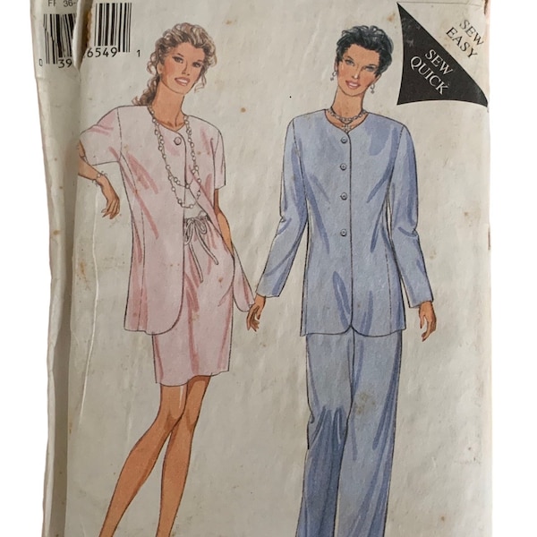 Style 2585 Sew Quick Misses Side Panel Jacket Pull-on Skirt and Pants Sewing Pattern Sizes 8-10-12-14-16-18  UNCUT FF