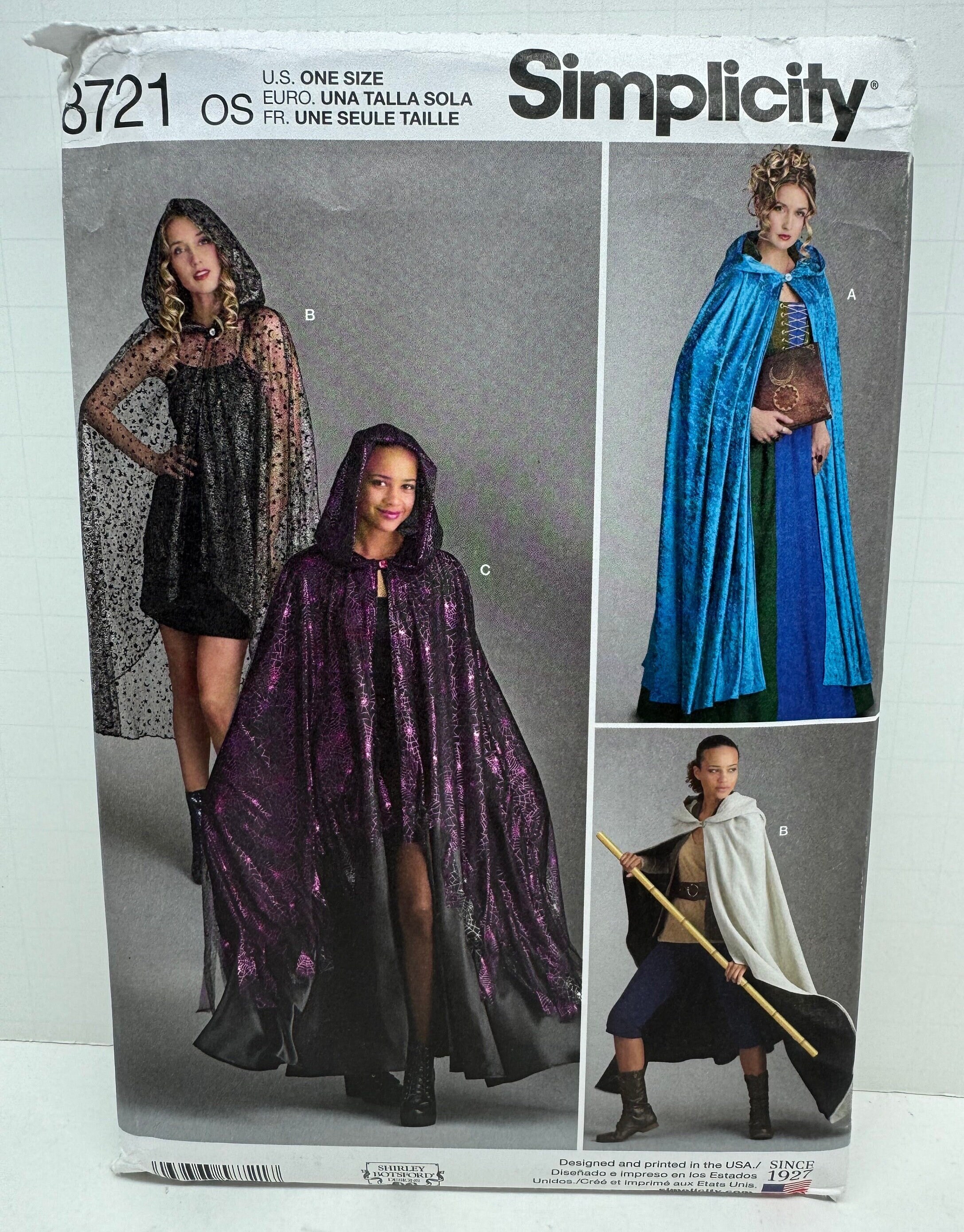 Simplicity 8721 Cape Game of Thrones Fantasy Vampire Historical Cosplay ...