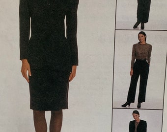 Vintage McCall’s 9692 Jones New York Lined Jacket Skirt Blouse Top Pants Wardrobe Options Sewing Pattern  Sizes 10-12-14 UNCUT FF