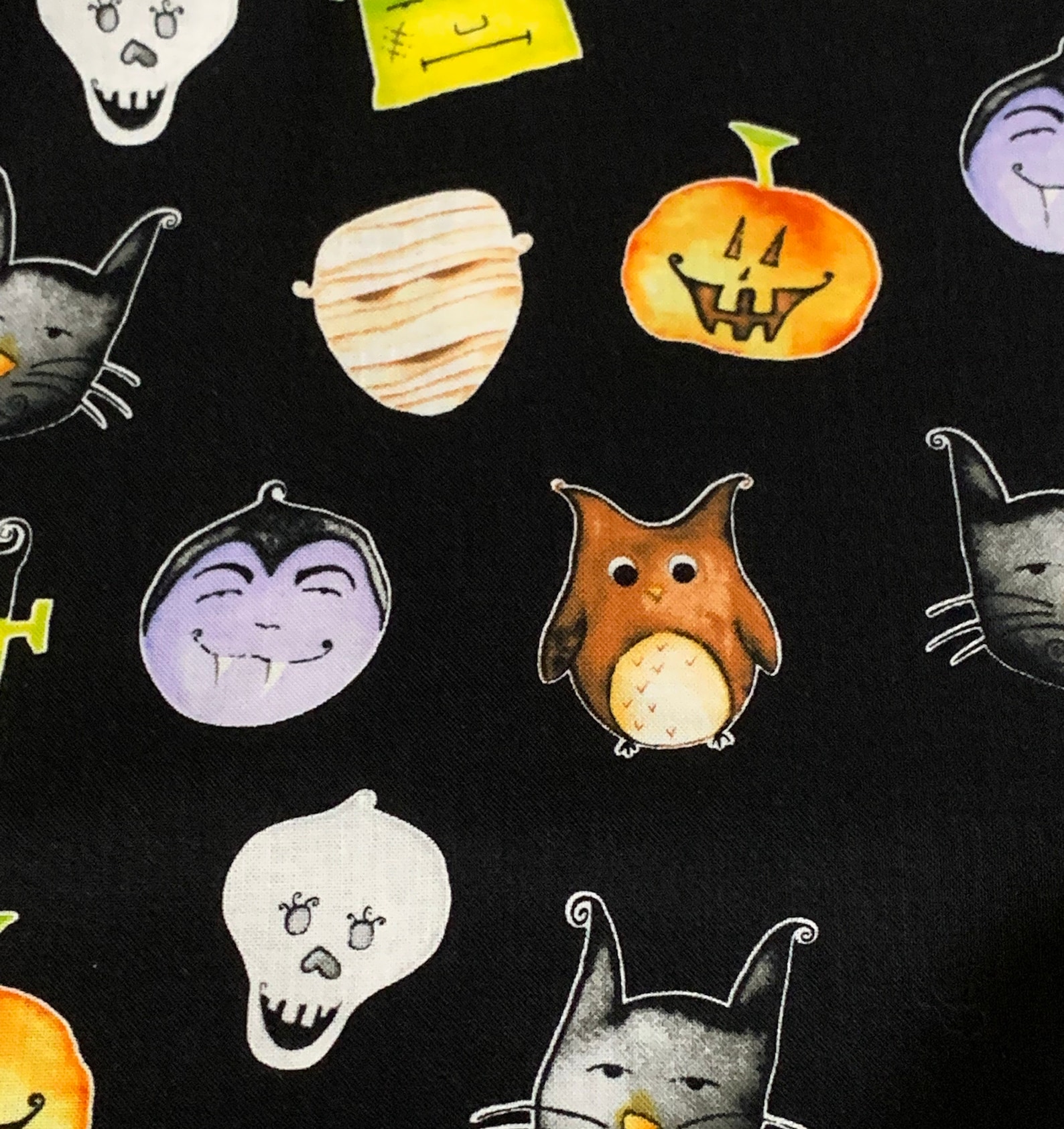 1 Yard Cotton Halloween Fabric Quilt Quality Monsters Etsy