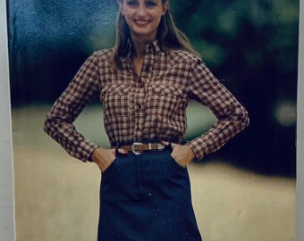Butterick See & Sew 6882 Misses A-Line Gonna con passanti per cintura Modello di cucito Taglia 14 Vintage anni '80 UNCUT FF