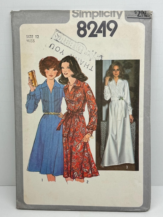 Vintage 70s Simplicity 8249 Misses Modest Dress in Two Lengths