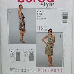 Burda Style 7512 Misses Halter Dress Sewing Pattern Sizes 6-8-10-12-14-16-18 UNCUT FF