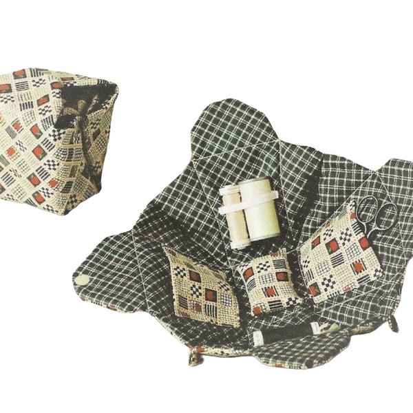 Chinese Take Out Box Quilt Sewing Pattern Quilted Nähzeug oder Trinket Box Pattern Barbara Siedlecki für Cabin Fever Crafts