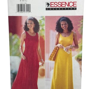 Easy Butterick 5532 Misses Sleeveless Dress Sewing Pattern Essence Collection Loose Fit Ankle Length Sizes 8-10-12 UNCUT FF