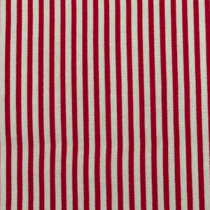 Thin Pin Stripe Cottom Fabric Red White Quilting Apparel Choose Length