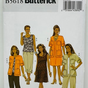 Butterick 5618 Misses Women’s Plus Size Jacket Top Dress and Pants in 2 Lengths Sewing Pattern Urban Chic Sizes 22W- 28W UNCUT FF